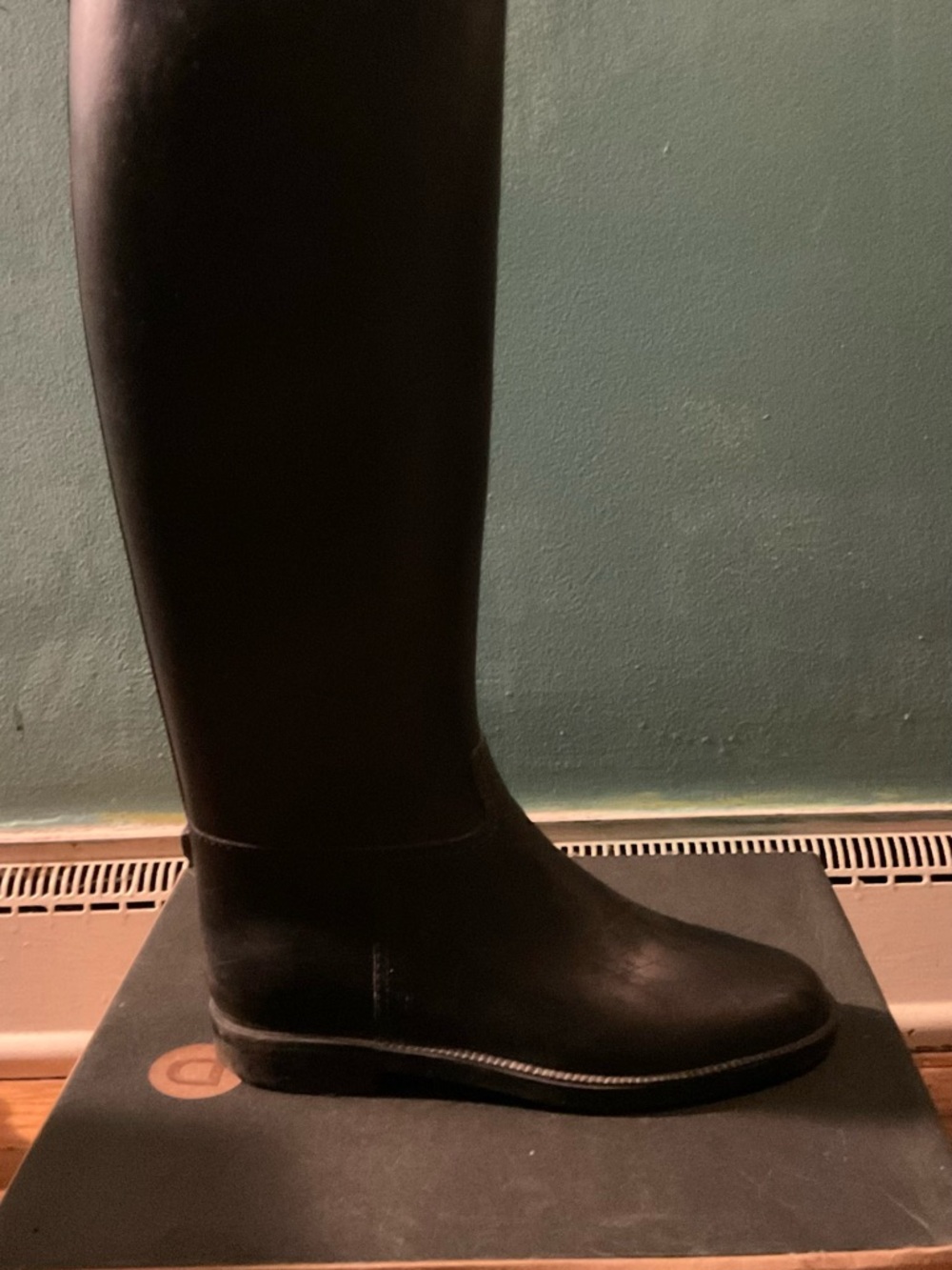 Black Tall Rain Boots - Picture 2 of 3